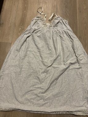 intimissimi White and Blue Pinstripe Nightdress with Lace Trim
